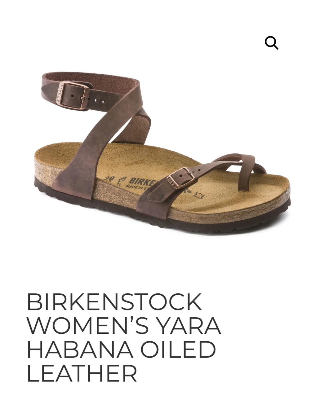 Birkenstock Brown Yara Leather Strappy Sandals
